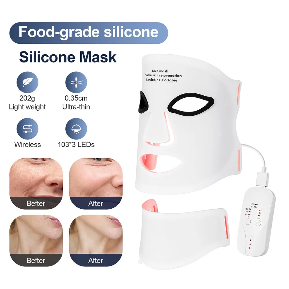 7-Color LED Light Therapy Face & Neck Mask